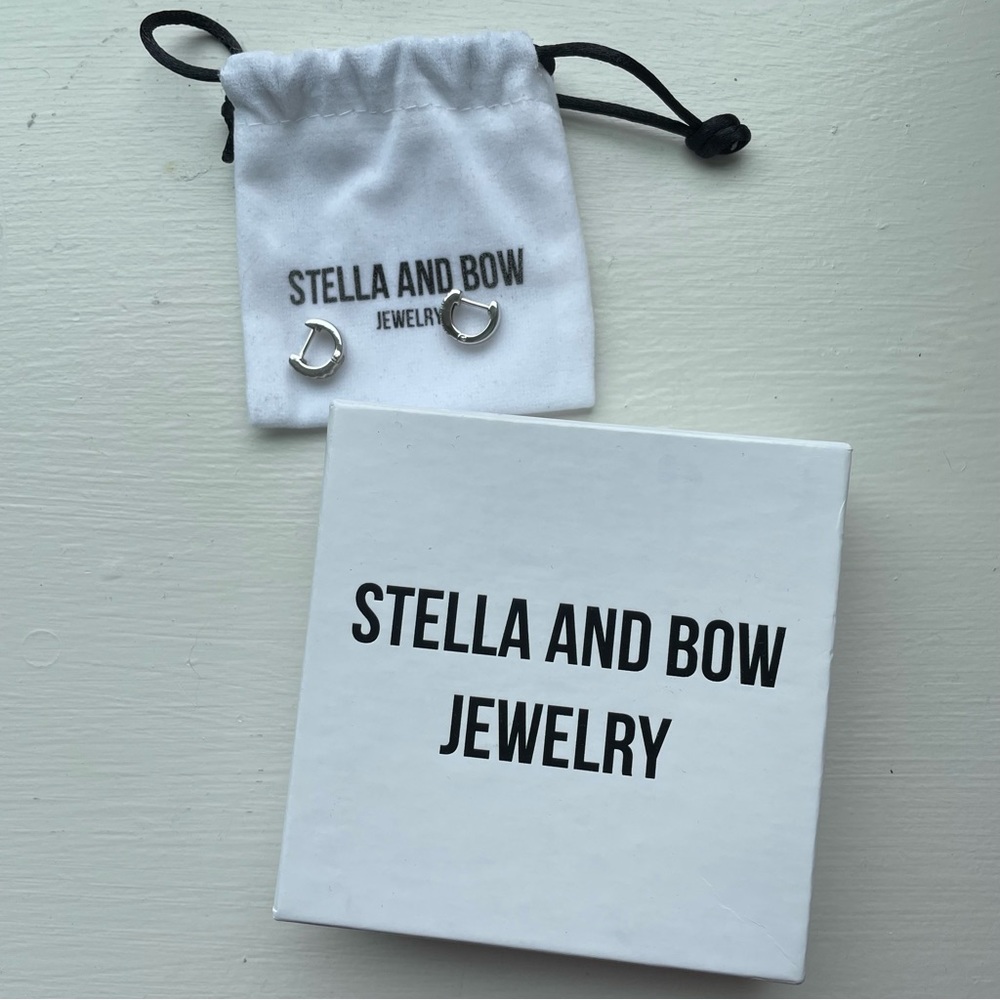 Stella and Bow Ludwig Cubic Zirconia Huggie Earrings